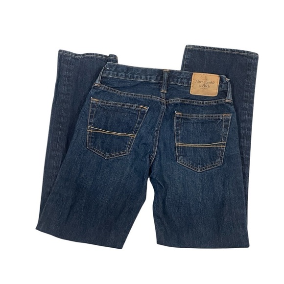 Abercrombie & Fitch Straight Dark Blue Jeans Men's 28x30 Button Fly - Picture 2 of 8